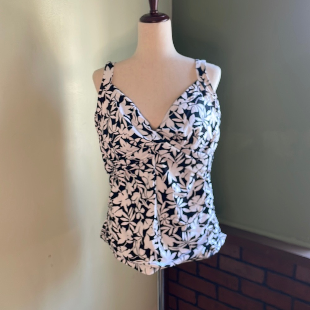 16 DDD Lands End Tankini Swim Top DD32 6580